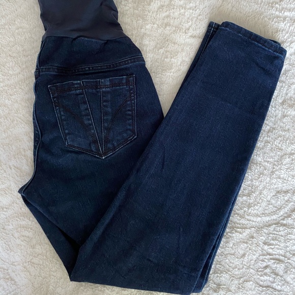 Indigo Blue Denim - Indigo Blue Maternity Skinny Jeans. Size Petite XS